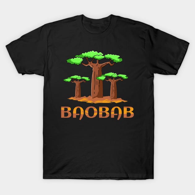 Baobab Upside Down Tree Baobab Madagascar T-Shirt by Clara switzrlnd